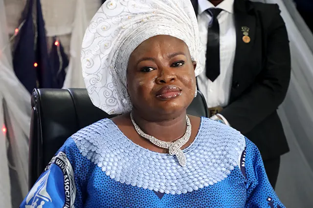 The New NOWA National President, Mrs. Ijeoma Blessing Ogalla at the Handing Over Ceremony
