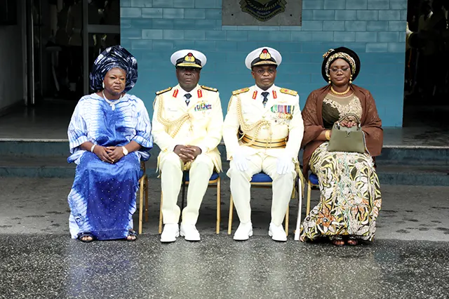 The New CNS, Rear Admiral Emmanuel Ogalla, New NOWA National President, The immediate past CNS, Vice Admiral AZ Gambo, and the immediate past President of NOWA